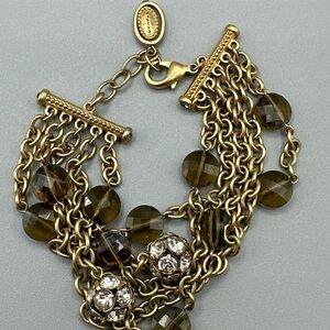 Tahari‎ Gold and Brown Multi-Strand Bracelet